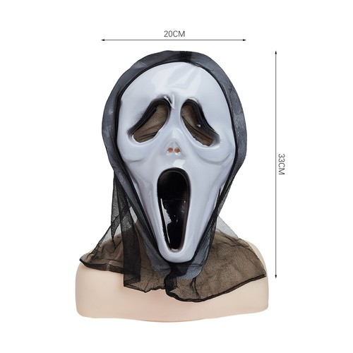 Skull Ghost Mask Halloween Scary Mask Cosplay Costume Prop Scream Fake Face Mask - Picture 4 of 24