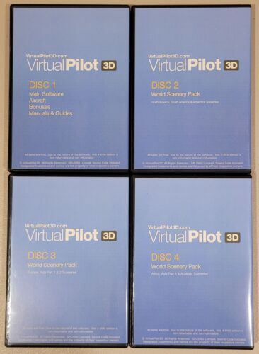 Virtual Pilot 3D Retro Game 4-Disc Set for Windows (Game+World Scenery Packs) - Picture 2 of 2