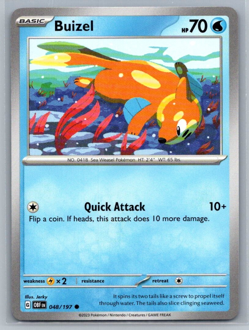 Buizel 48/197 Obsidian Flames Common Pokémon TCG 2023