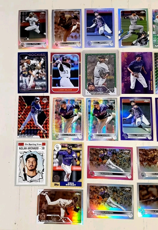 Lote de cartões de beisebol Colorado Rockies time (27) MLB #'d, paralelos, etc SEM base - Imagem 2 de 4