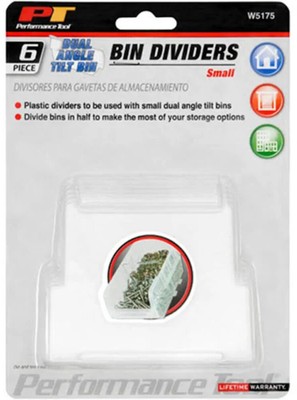 Performance Tool 6pc Small Clear Bin Dividers (W5175)
