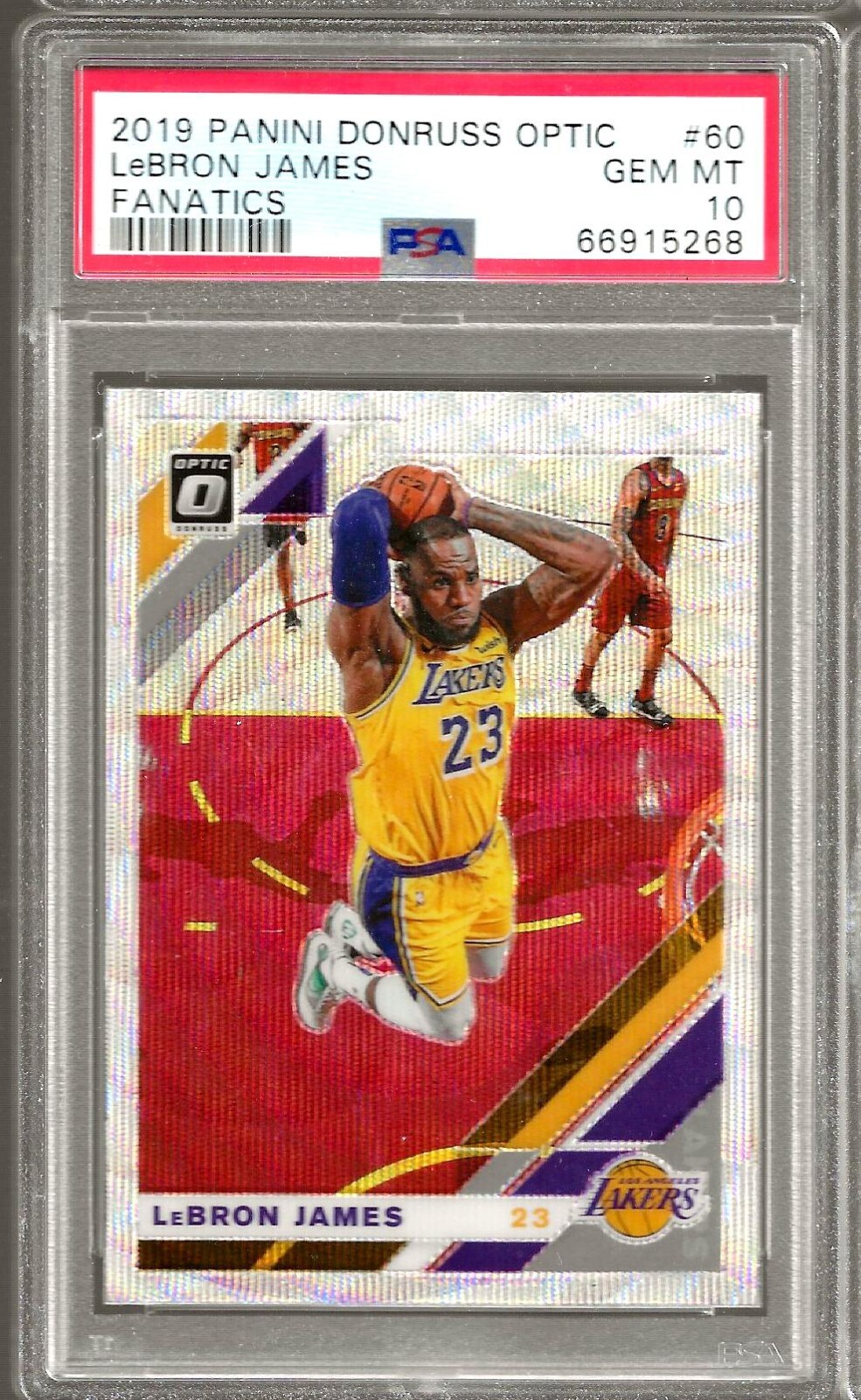 🔥 2019 Optic Fanatics Silver Wave Prizm #60 LEBRON JAMES PSA 10 GEM MINT a268