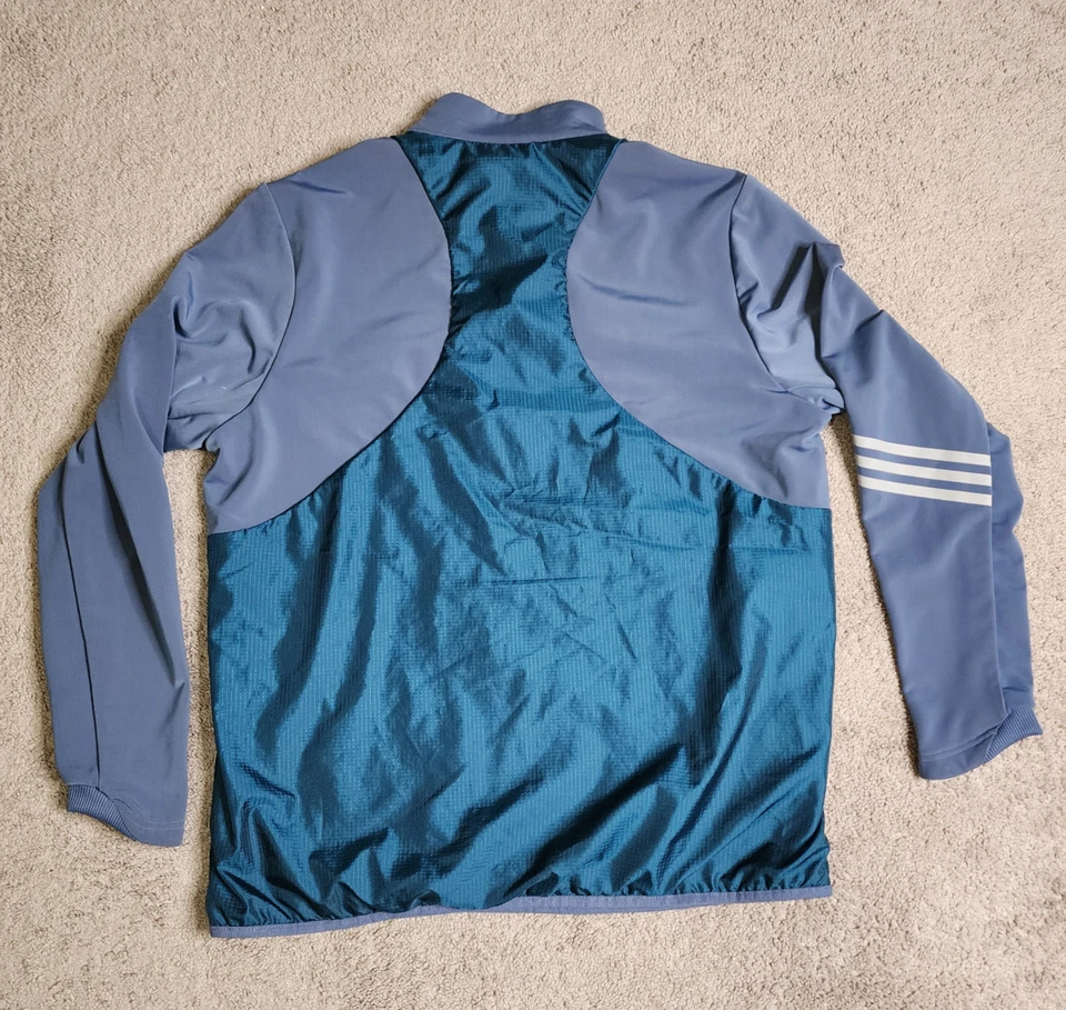 Adidas Climaheat Quarter Zip Pullover Men’s  XL Blue Long Sleeve Performance - Image 4 of 4