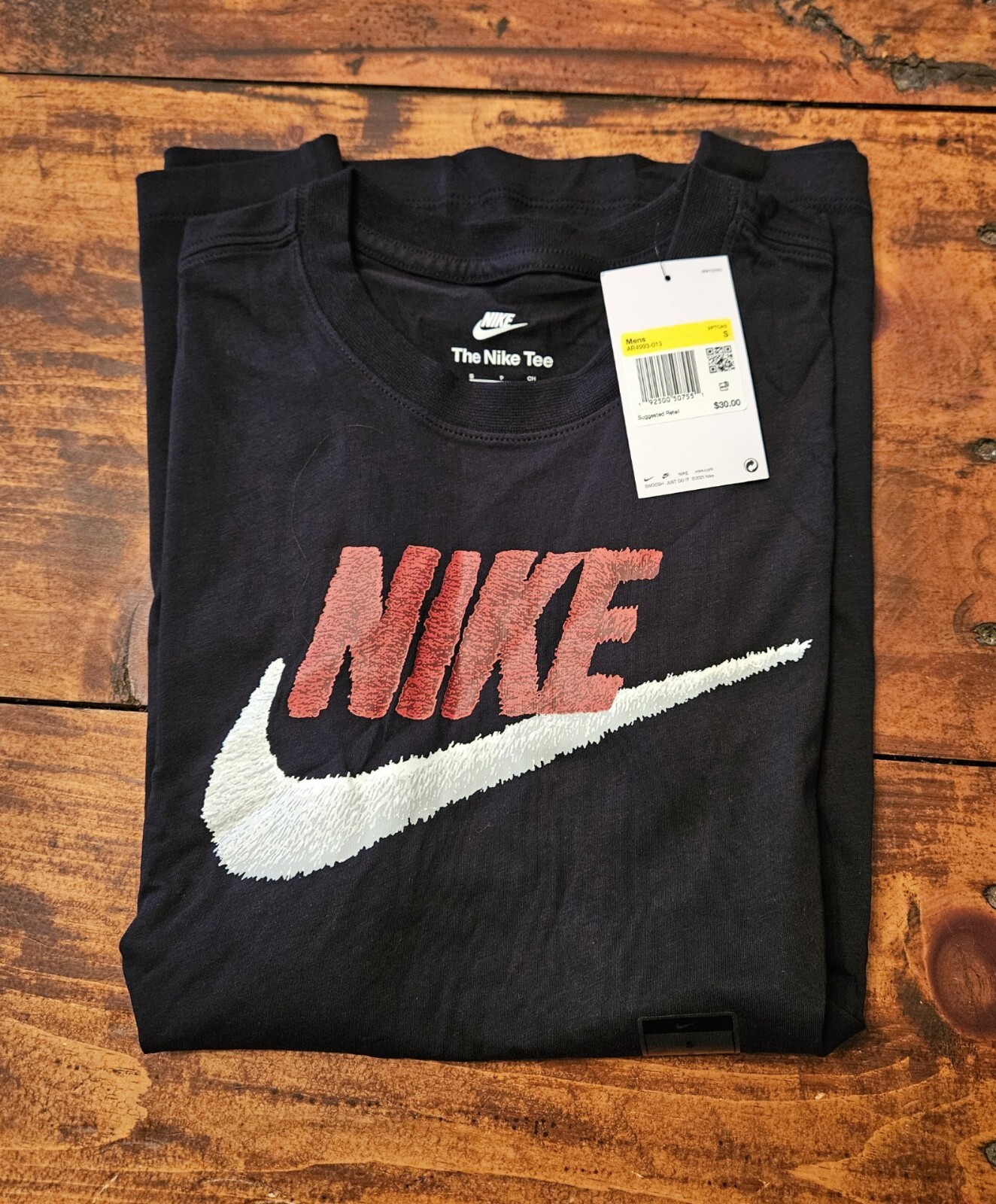 Nike Classic Swoosh Logo Black T-Shirt Men's Size S NWT AR4993-013