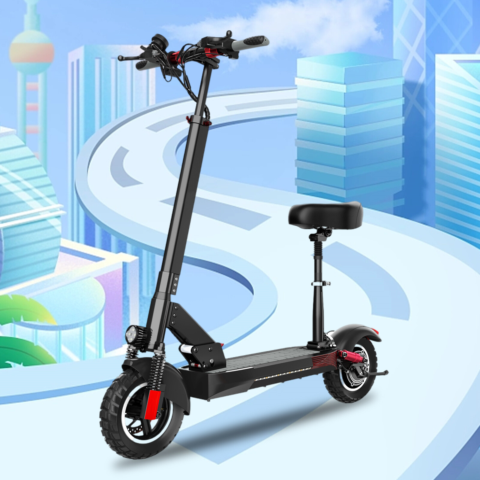 800W 48V Electric Scooter for Adults with 10