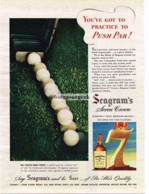 1947 Seagram's Seven 7 Whiskey Golf Golfing Theme Vintage Ad 