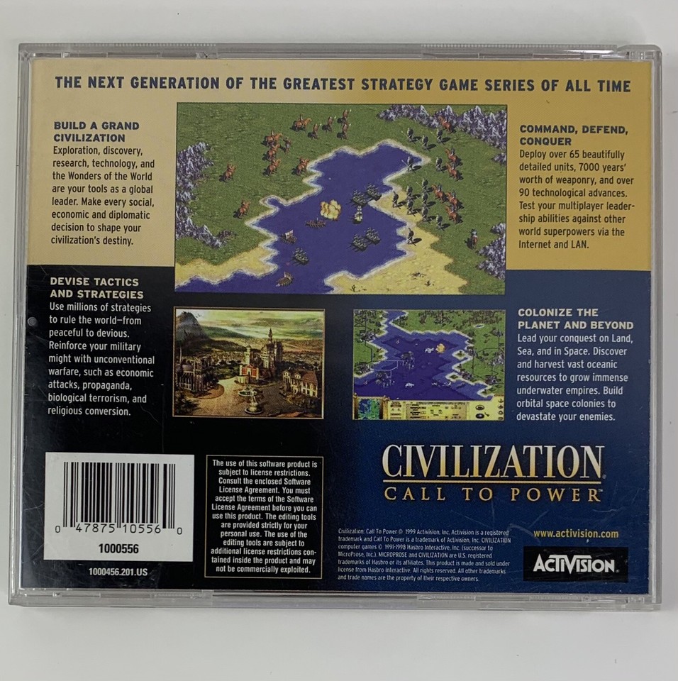 Jeu PC Civilization: Call To Power - Version Originale, Bon État