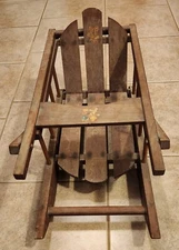 Vintage Childs Push/Pull Wood Sled 1940s 1950s Winter Sleigh Home Store Display