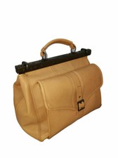 BORSA DA MEDICO IN VERA PELLE,ARTIGIANATO MADE IN ITALY.MOD CLAS MARRONE CHIARO