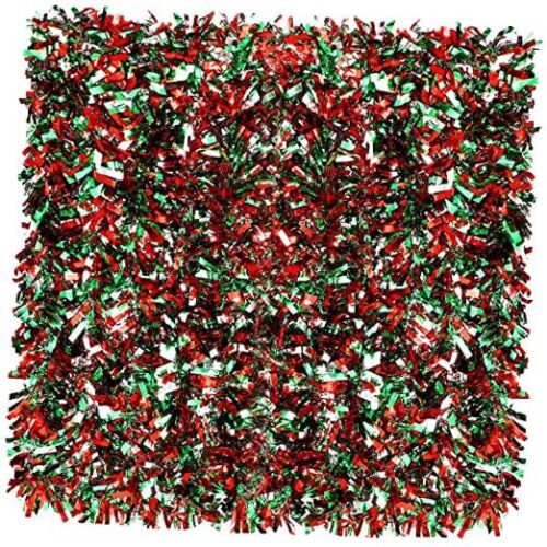59 Feet Christmas Tinsel Garland Xmas Tree Decorations Silver, Red, Green