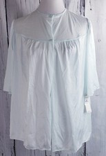 Vintage Nancy King Lingerie Nylon Sleep Jacket Gown Sleepwear Top Aqua S 5104