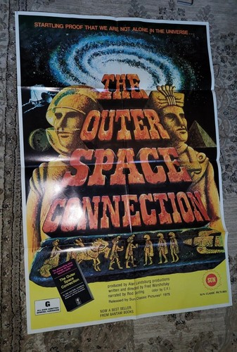 Vintage Outer Space Connection Movie Poster 1975 Ancient Aliens NOS Mint Cond. - Picture 2 of 13