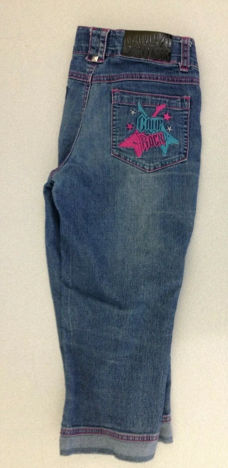 Camp Rock Girls Denim Blue Jean Straight Leg Capri Size 12 - Image 3 of 4