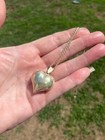 Large Vintage Sterling 9.25 Puffy Heart Pendant & chain — photo 8
