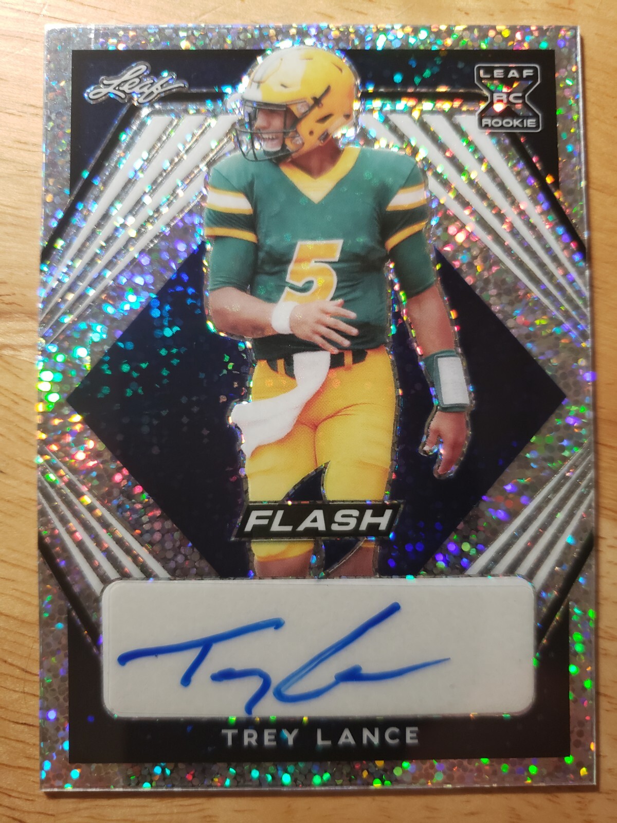 2021 Trey Lance Leaf Flash Blue Sparkle "26/75" Rookie Auto Cowboys 