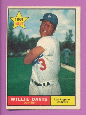 VG+/- WILLIE DAVIS ROOKIE 1961 TOPPS #506 UNCREASED EDGE CORNER WEAR *TPHLC-9927