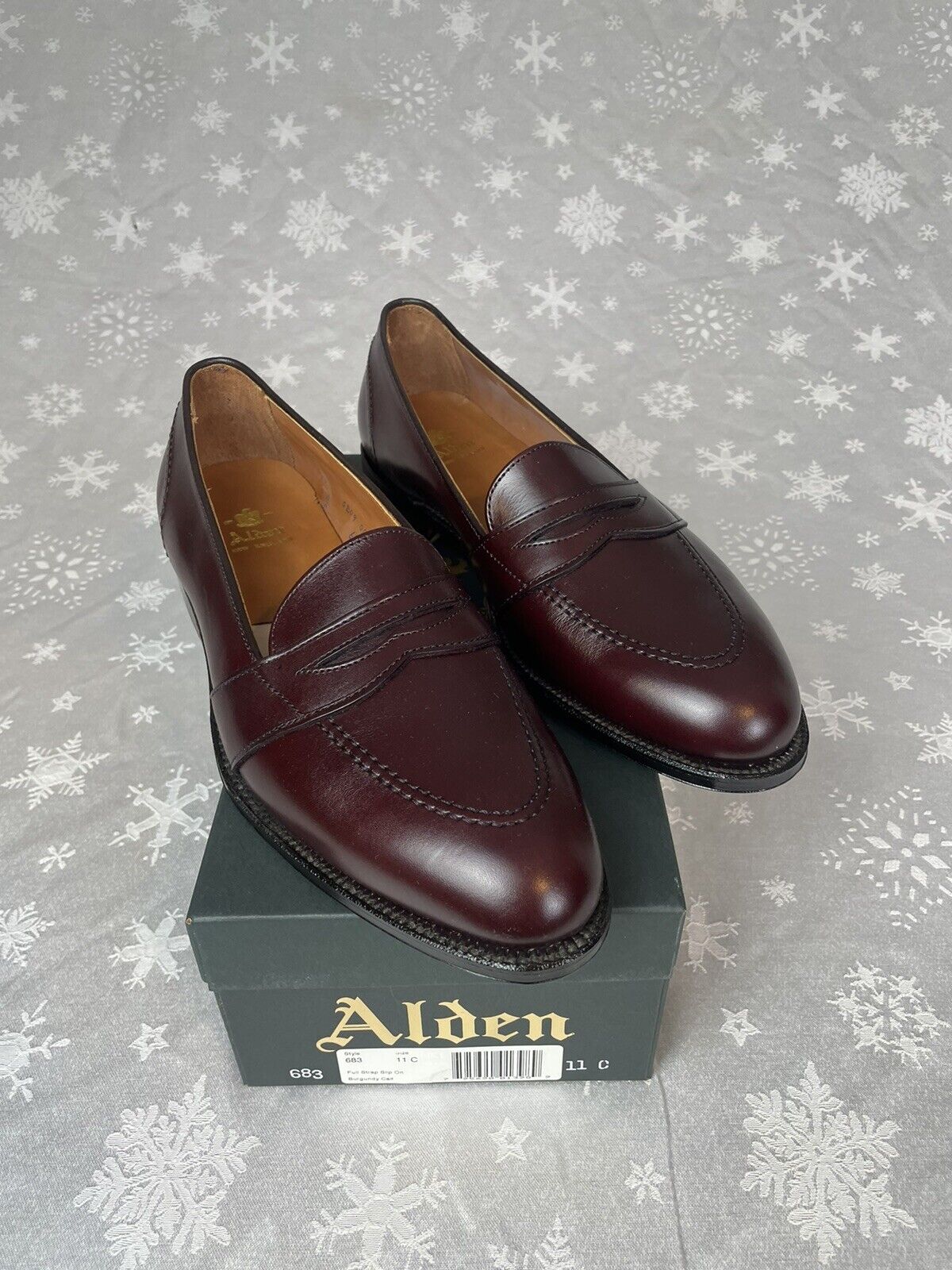 Alden 683 Burgundy Calfskin Full Strap Loafer