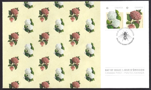 🍁Canada  #2899a   "PAIR OF HYDRANGEA"    Brand New 2016 First Day Cover
