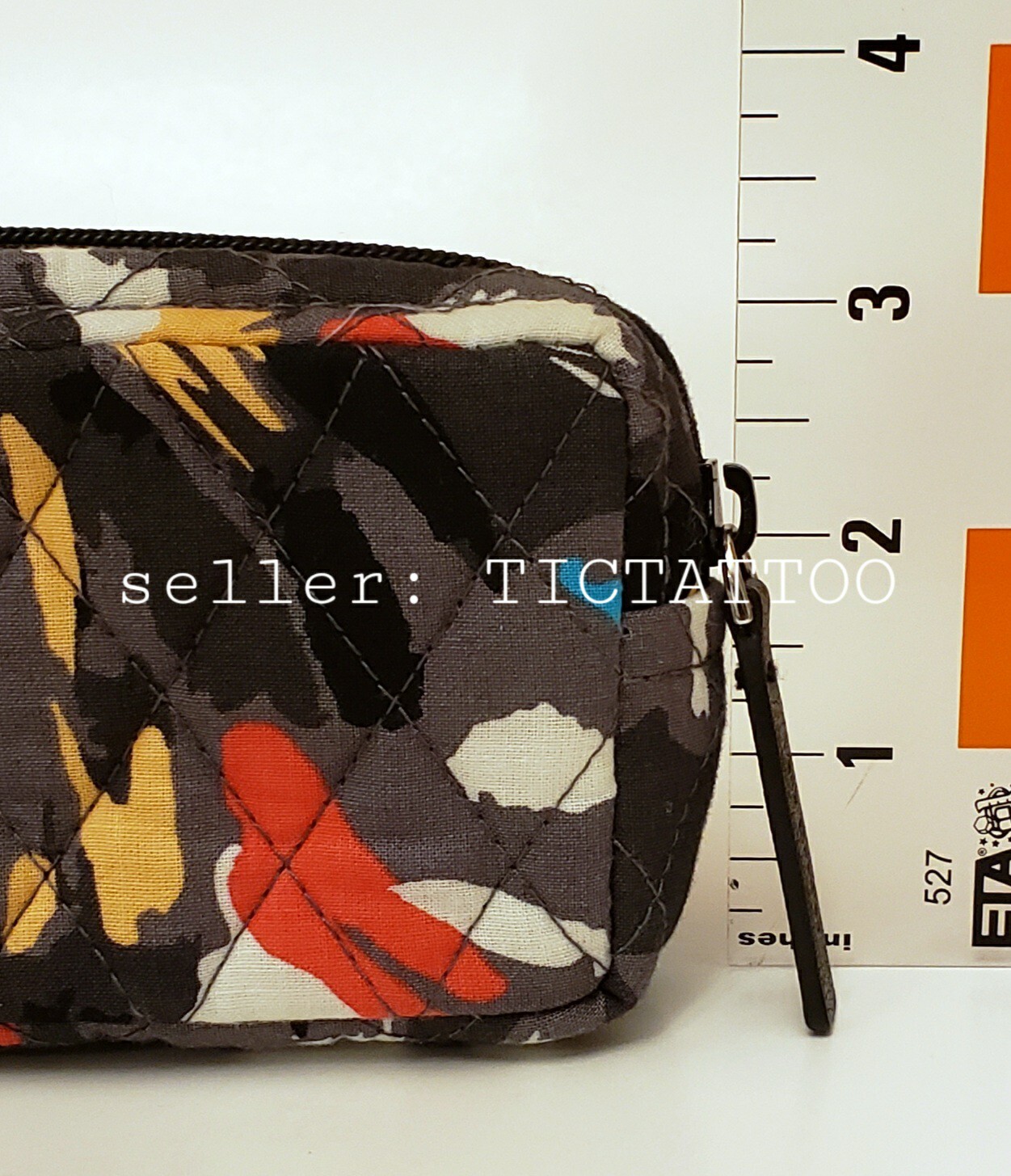 🔥 VERA BRADLEY Quilted Zip SPLASH FLORAL Brush Pencil COSMETICS Bag Case Pouch