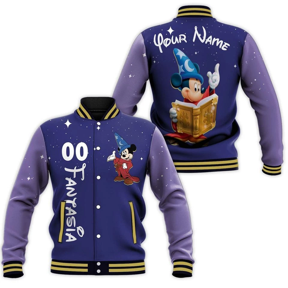Personalized Mickey Fantasia Disney Baseball Jacket