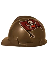 RARE NFL TAMPA BAY BUCCANEERS VINTAGE HARD HAT. V-GARD MSA INSPECTED ADJUSTABLE