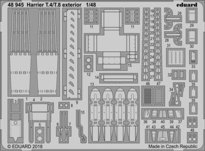 Eduard Photoetch 1/48 scale Harrier T.4/ T.8 exterior for Kinetic Model - 48945 Eduard Photoetch 1/48 scale Harrier T.4/ T.8 exterior for Kinetic Model - 48945