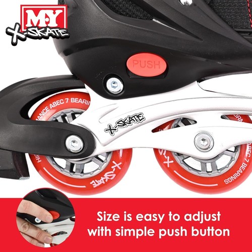 M.Y X-Skate Kids Inline Roller Skates with Built In Adjusters Roller Boots - Picture 4 of 21