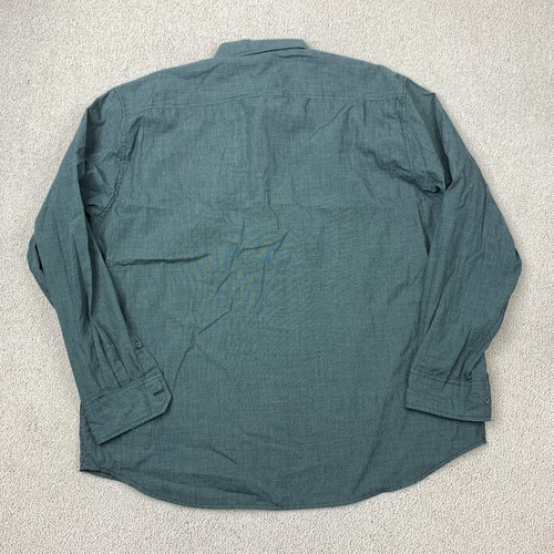Basic Editions Button-Up Shirt Men's Size XL Green Long Sleeve Cotton Blend - Picture 4 of 7