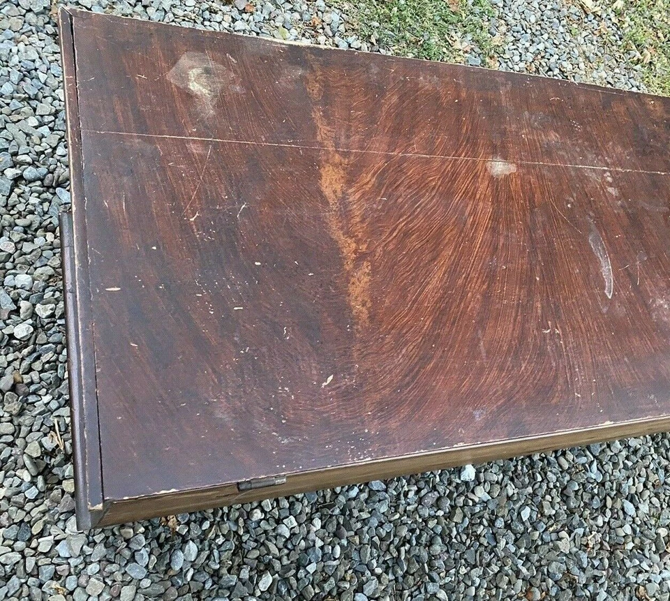 COFRE MANTA DECORADO CON PINTURA CAMPESTRE ANTIGUA PRIMITIVA Foto 4 de 4