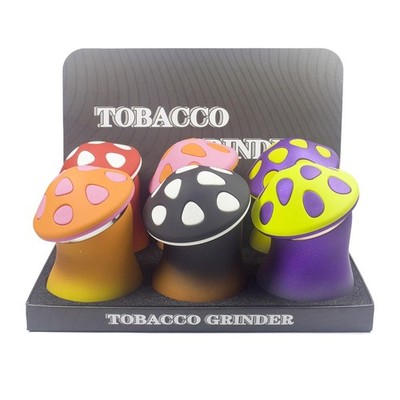 3.'' L 4.3'' H 4 PC Mushroom W/ Drawer Tobacco Herb Spice Grinder Smoke Crusher