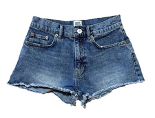 Urban Outfitters BDG Essential Denim Shorts Mid Rise Sz 26 Blue Jean Cut Offs