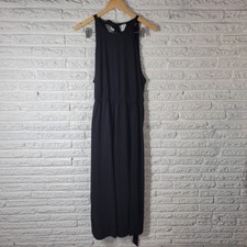 Shein Curve Womens Dress 3XL Plus Halter Faux Wrap Sleeveless Sash Black Pleated