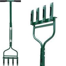 Lawn Aerator Tool 42 Inch Manual Core Plug Aerator with 4 Slope Top Half Open Sl
