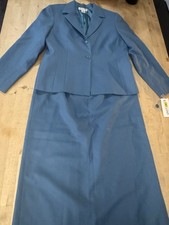 NWT Pendelton Women s Virgin Wool 2 Piece Skirt Suit Size 12 Blue