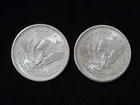 Two American Pacific Mint 1 Troy Ounce .999 Fine Silver Trade Unit Rounds NICE!