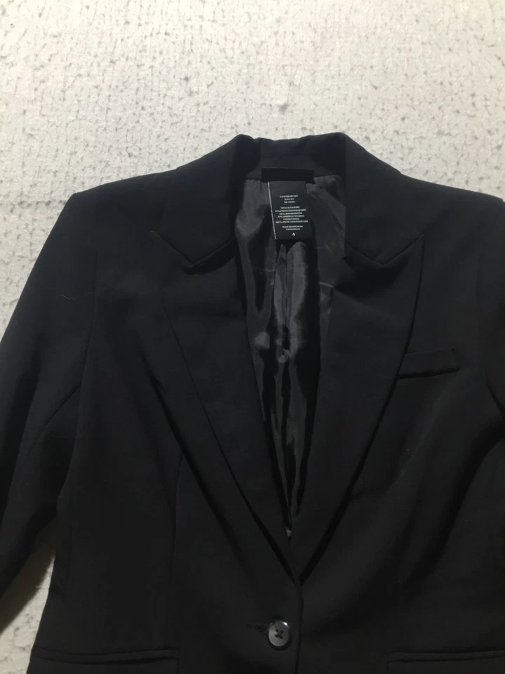 Chaqueta Blazer Metaphor para Mujer 4 Negra Forrada con un Botón Único Foto 2 de 4