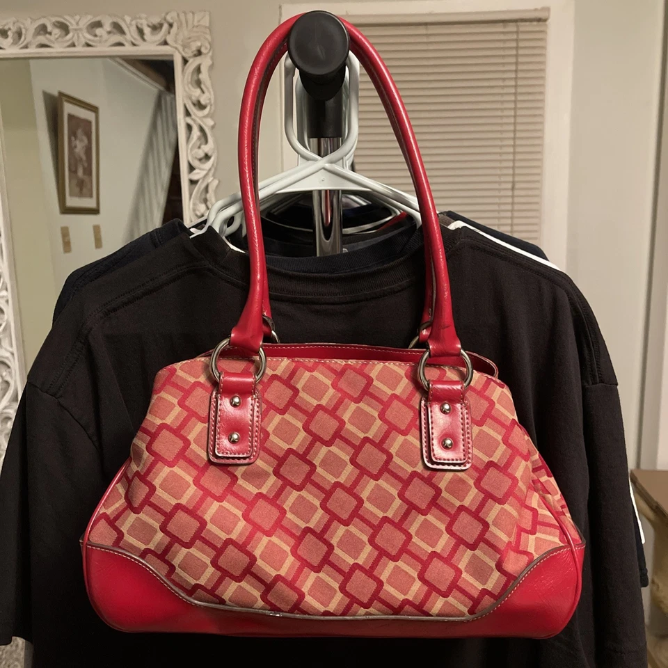 Elegante bolso de mano vaquero rojo vintage Y2K bolso de hombro  Foto 2 de 4