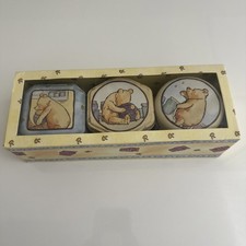 VTG Winnie the Pooh Candle Tins Vanilla Scent Set of 3 New in Box.