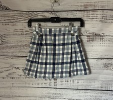 Girls Zara Blue and White Plaid Skirt size medium 7/8