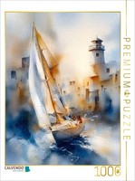 Calvendo Puzzle In Der Nacht Zeigt Der Leuchtturm Den Weg | 1000 Teile Lege-Größ