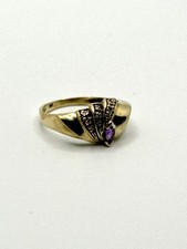 Gold ring 333 gold ring great purple color stone and white stones