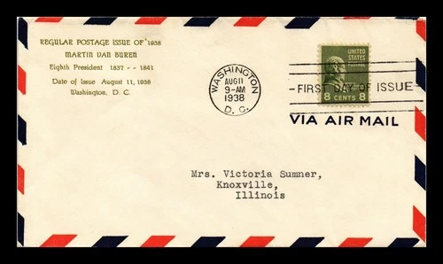 US COVER MARTIN VAN BUREN PRESIDENTIAL SERIES FIRST DAY ISSUE SCOTT 813