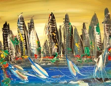 LANDSCAPE Modern Abstract   Original Oil Painting  IMPRESSIONIST RGdG3E