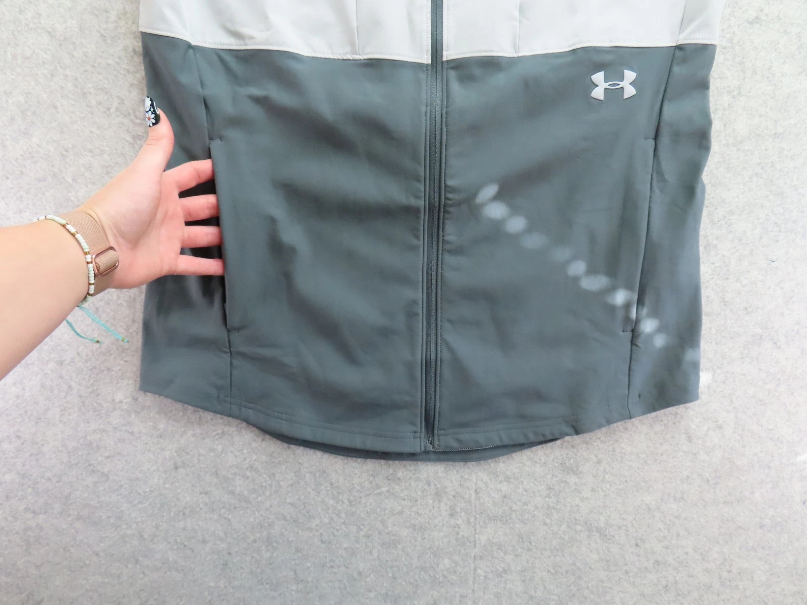 Under Armour Vest Mens Large Gray Softshell Full Zip Collared Outdoor 1327655 - product detail image 7
