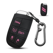 QBUC for Dodge Key Fob Cover 5 Button Silicone Remote Key Case for Dodge for ...