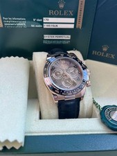 Rolex Daytona Cosmograph Ceramic Bezel Crocodile Strap Rose Gold Watch 116515LN 13