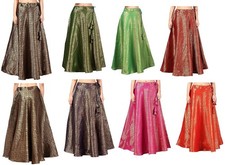 Women's Skirt Brocade Wedding Lehenga Skirts A-Line Maxi Bollywood Style Ghagra