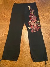 Vintage Y2K 1990s Women's Drawstring Pants, 100 Cotton, Size 8, Excellent Cond