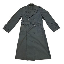 Vintage US MILITARY Issue All Weather Raincoat Army Green TRENCH COAT Mens 34R