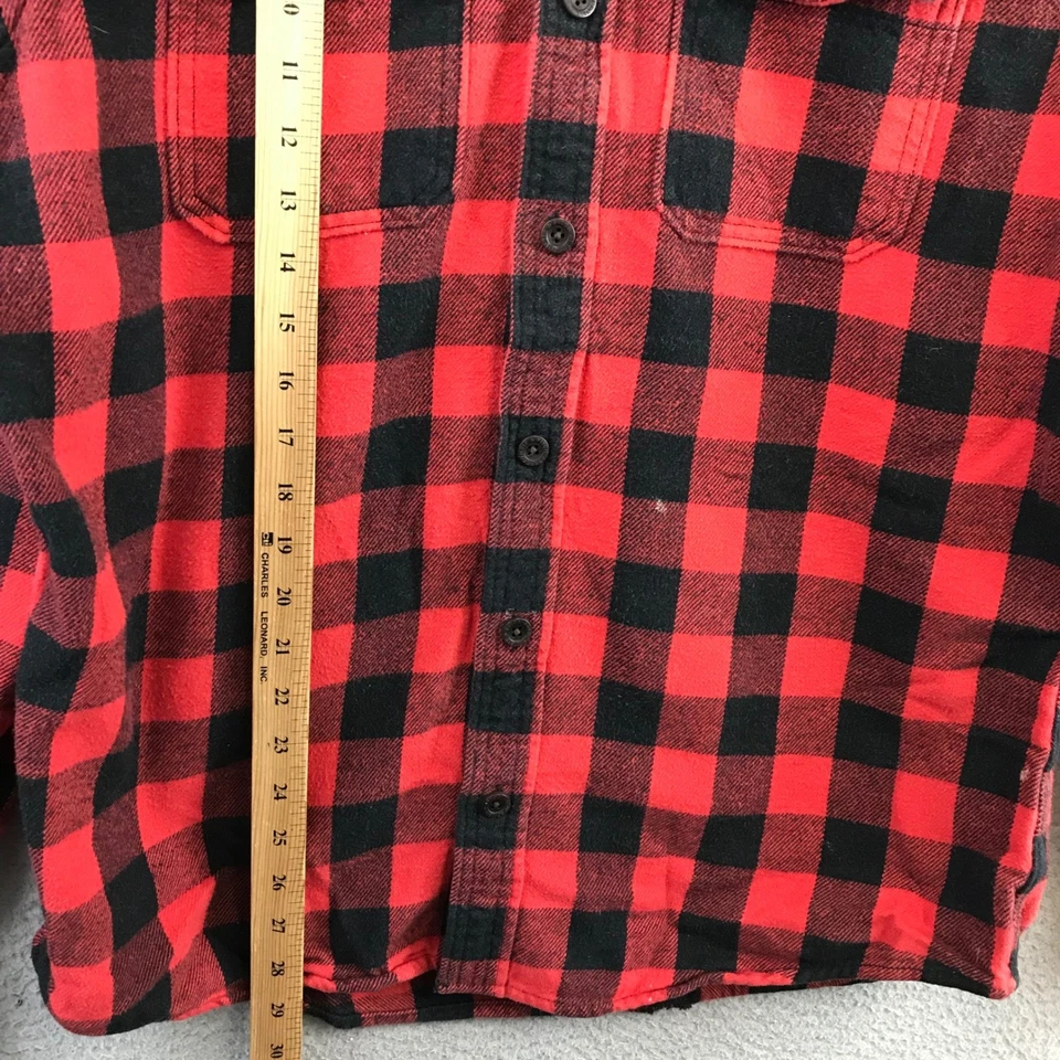 Abercrombie Fitch Red Black Buffalo Plaid Flannel Shirt XL Long Sleeve Button Up - Image 3 of 4